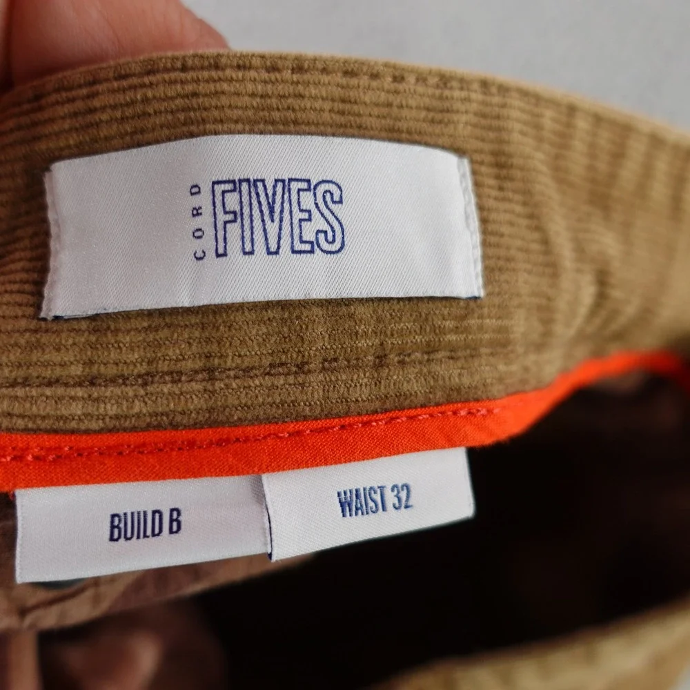 Spoke Cord Fives Pants Mens 32 Build B Brown‎ Corduroy Button Fly Straight Leg